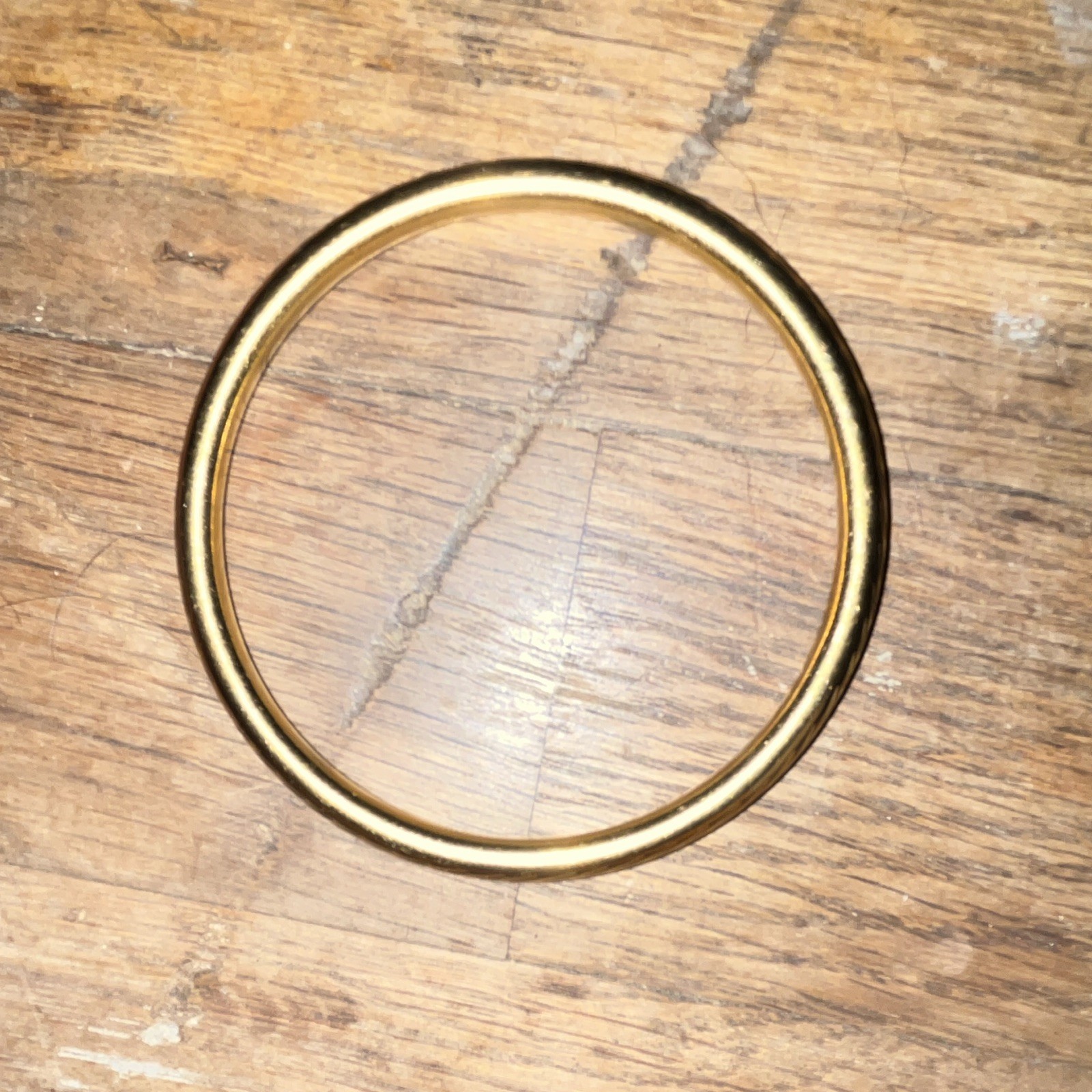 Gold Tone Round Bangle Bracelet, Metal Jewelry, No Stone, Classic Slip-On Style