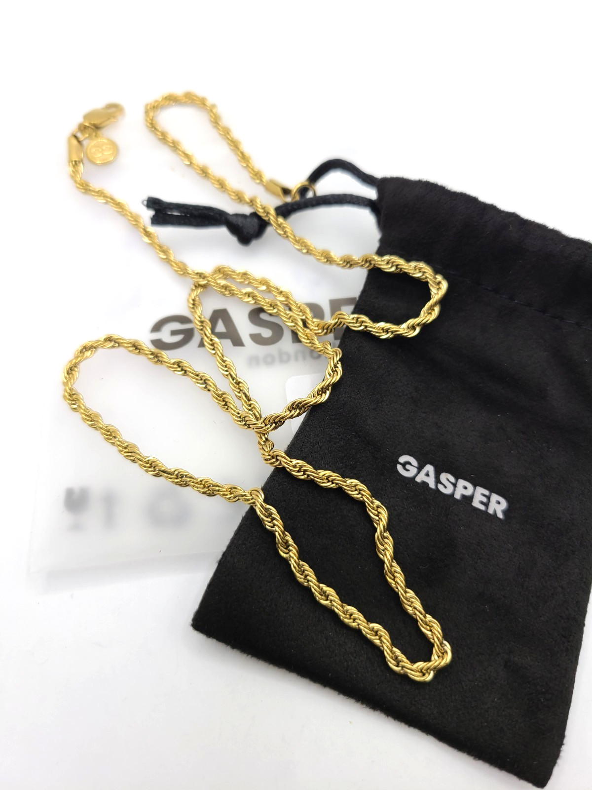 Gasper 3MM Rope Gold Plated Stainless Steel 55cm / 22″
