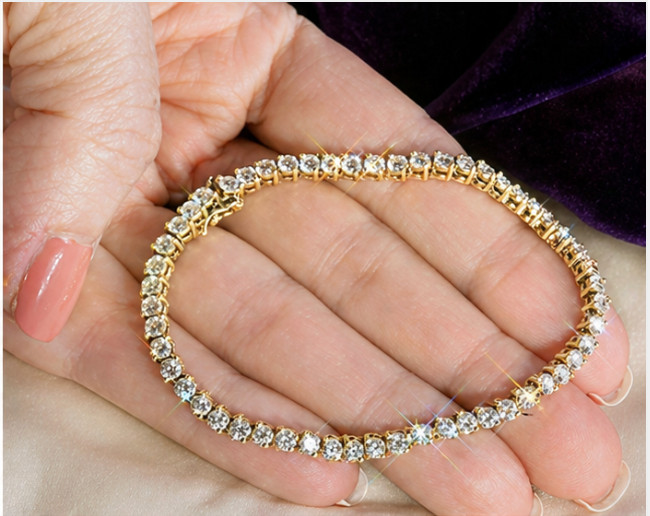 7″ Inches Long Tennis Wedding Bracelet 6 CT Round Cut Solid 14K White Gold VVS1