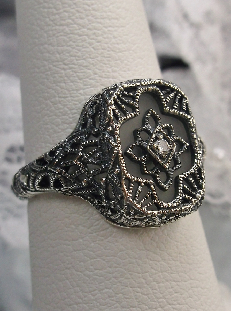 Camphor Glass Ring Sterling Silver Art Deco 1930’s Jewelry (Made To Order)#204