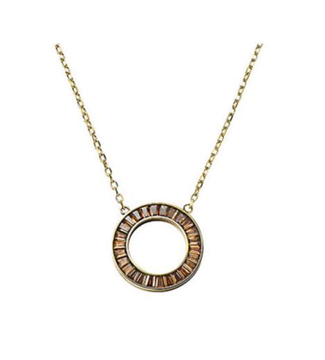 New Michael Kors Goldtone Colorado Baguette Ring Pendant Necklace MKJ3699710 $95