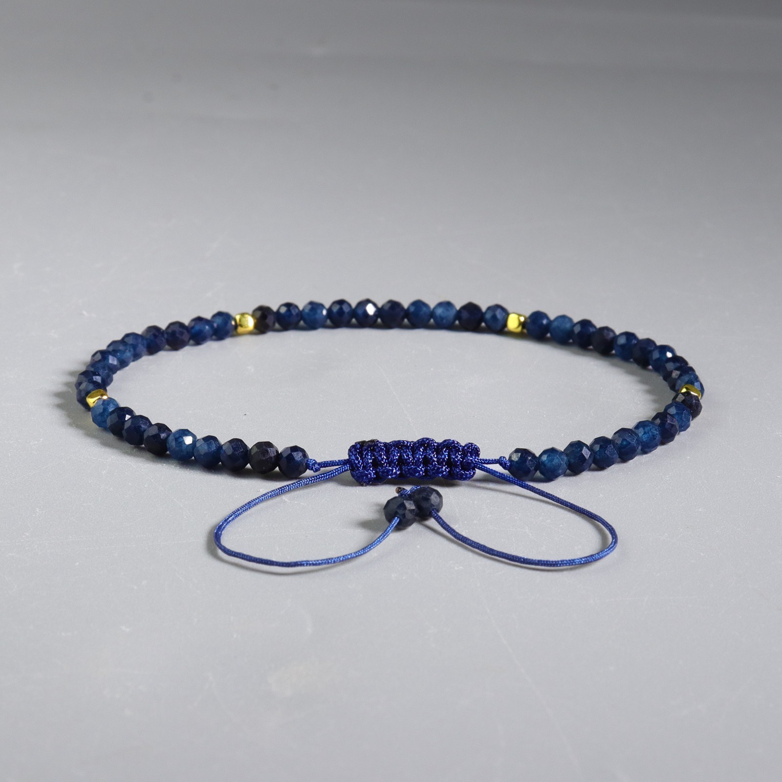 Natural Sapphire Bracelet,3mm Gemstone Crystal Dainty Minimalist Woman Gift