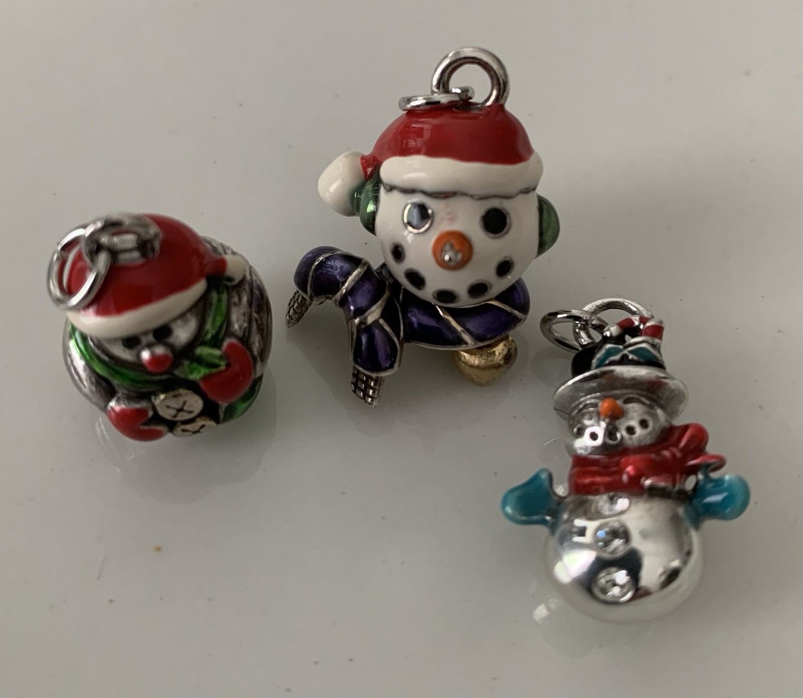 Colorful Brighton SNOWMAN Charm TRIO