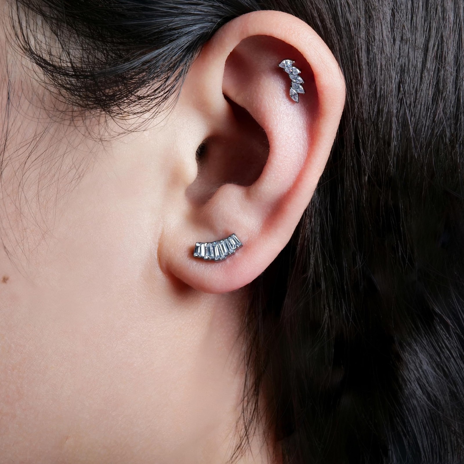F136 Pure Titanium Hypoallergenic Implant Grade Studs, G23 Small Dainty Cubic…