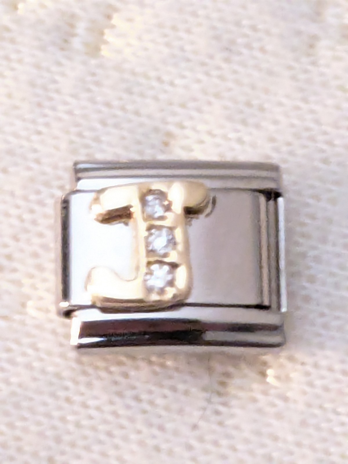 Authentic UD Unodomani Italy Charms 18k Gold Zirconia Letter K Link B28