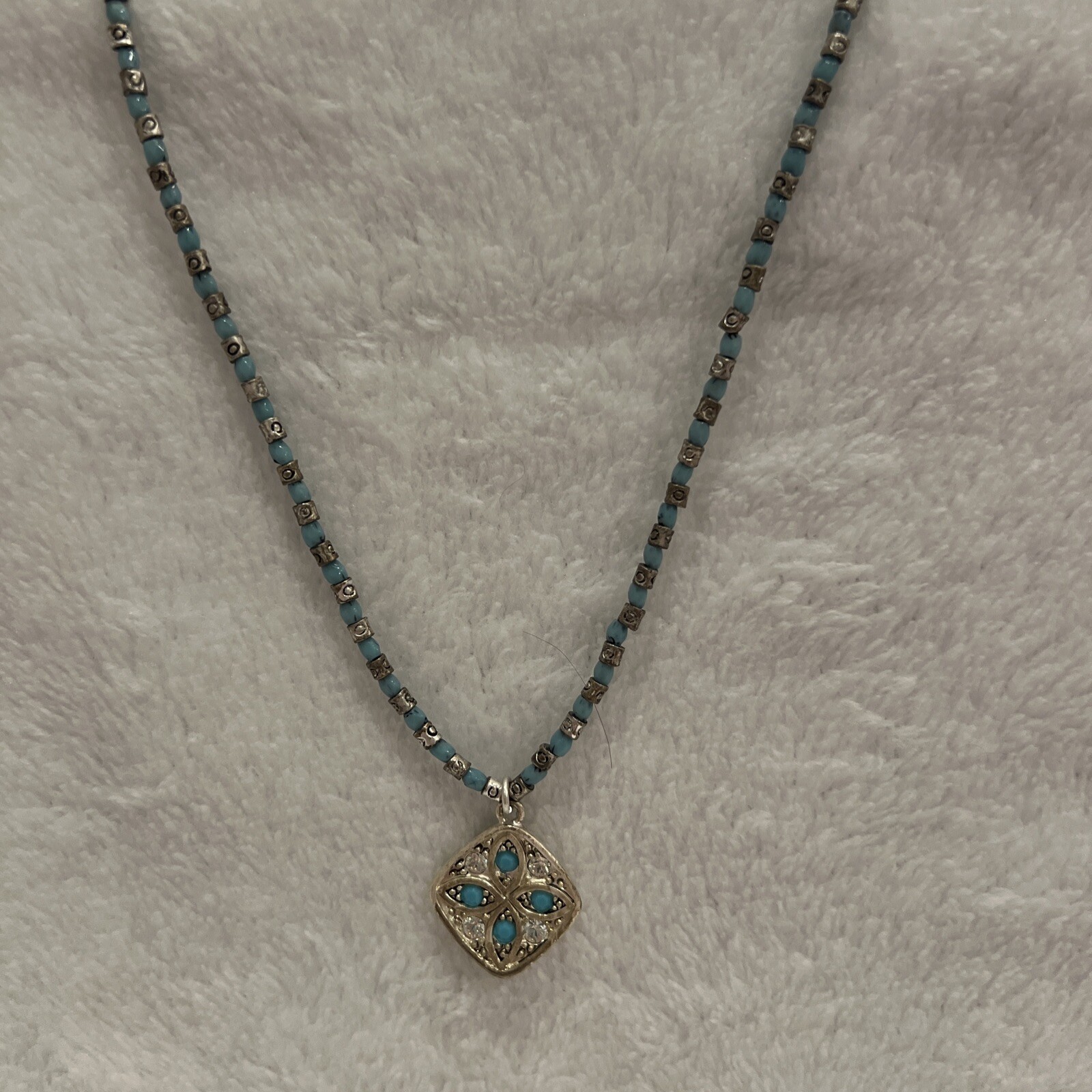 Lea Sophia Blue & White Rhinestone & Beads 19”w/extender