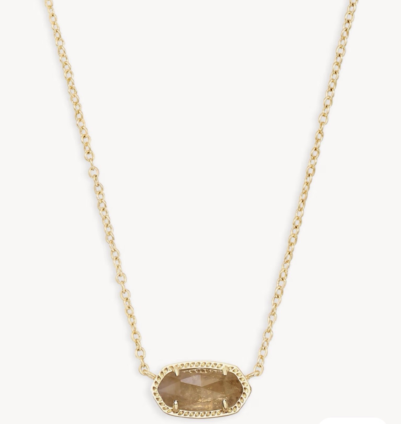 Kendra Scott Elisa Gold Pendant Necklace in Orange Citrine Quartz- New In Box