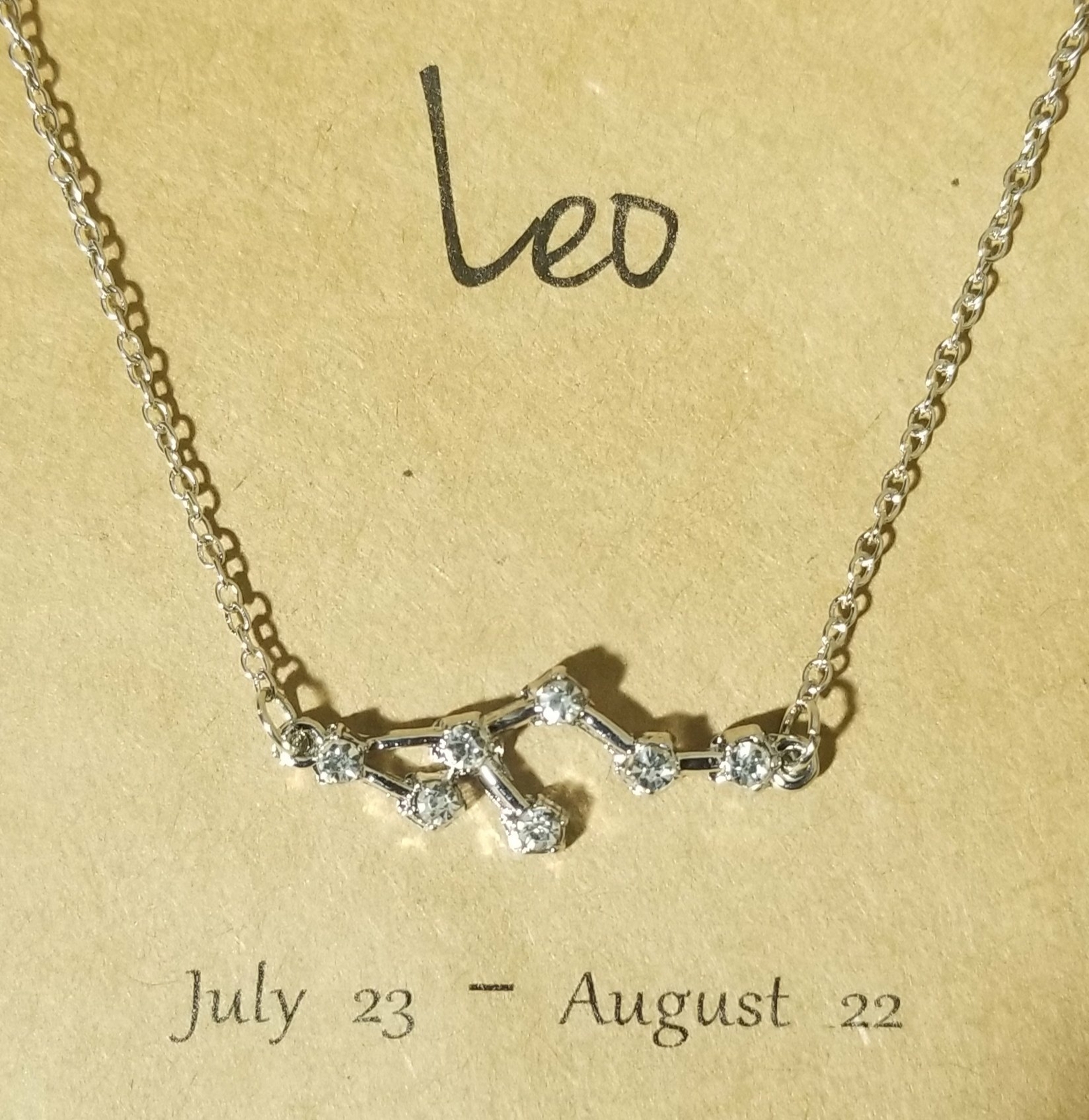 N011 Silver Tone Trendy Shiny Star Zodiac Sign 12 Constellation Pendant Necklace