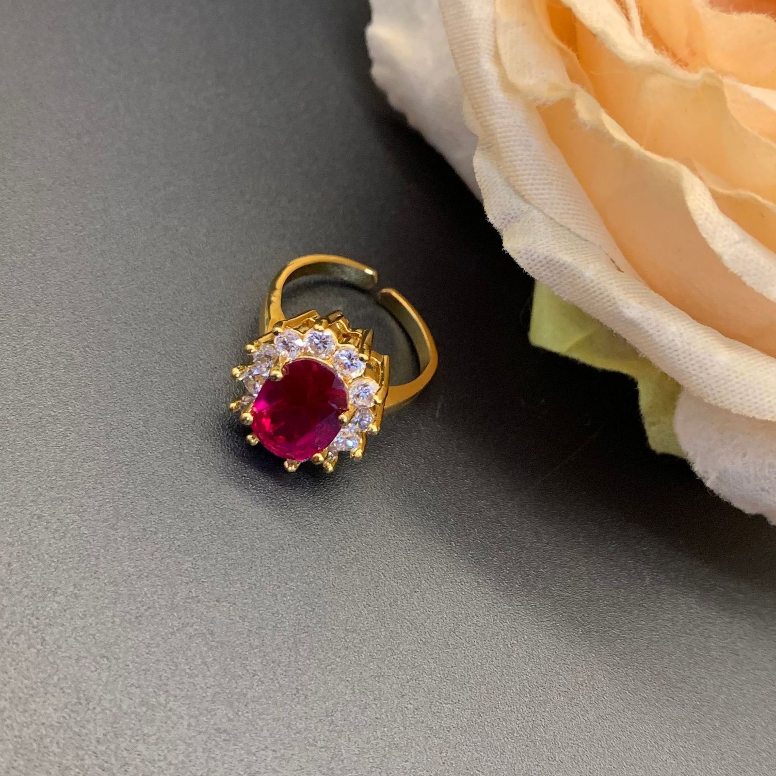 Fashionable Light Luxury Style Multi Color Opening Ring Wedding Jewelry Gifts
