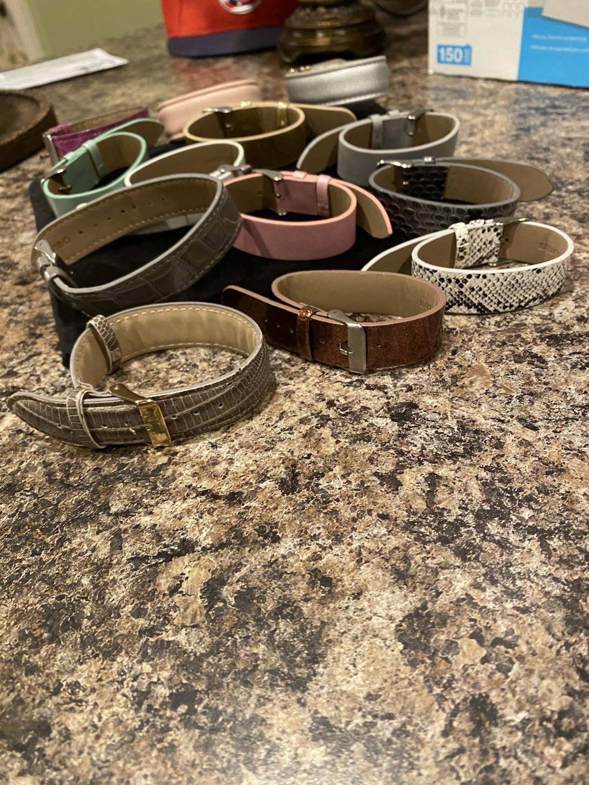 Lot of 13 Faux Leather Wrist Strap Bracelets