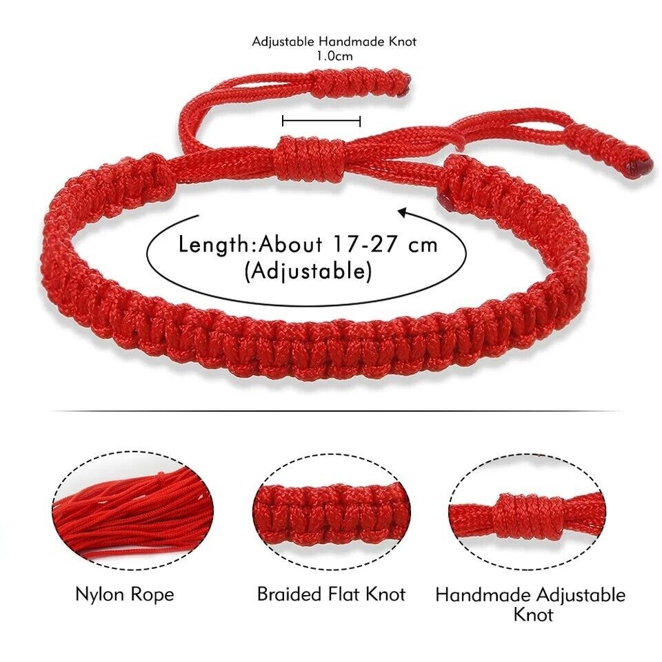 Red String Tibetan Good Luck Fortune Bracelet Kabbalah Evil Eye Protection Luck
