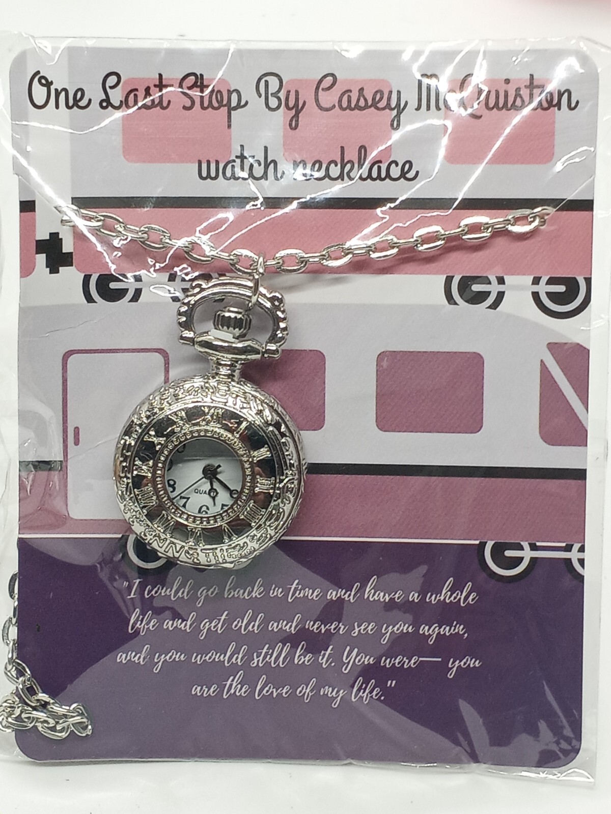 Casey Mcquiston One Last Stop Watch Necklace Silvertone Lobster Hook Chain