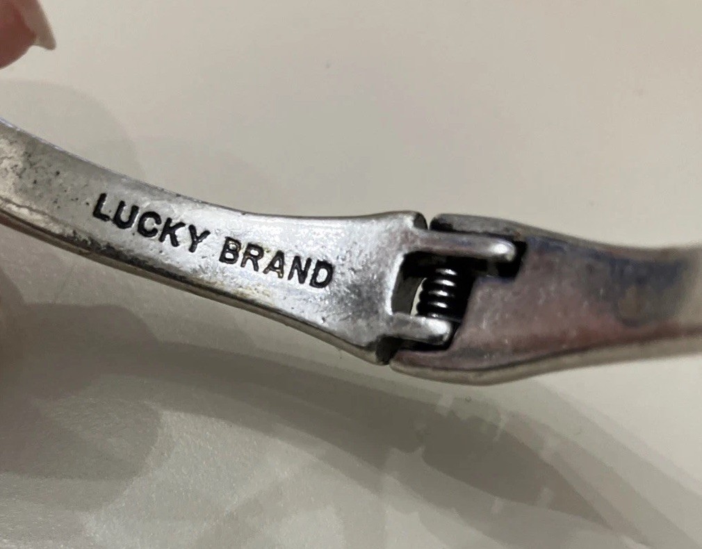 Lucky Brand Bracelet Silver Tone Wish Bone Good Luck