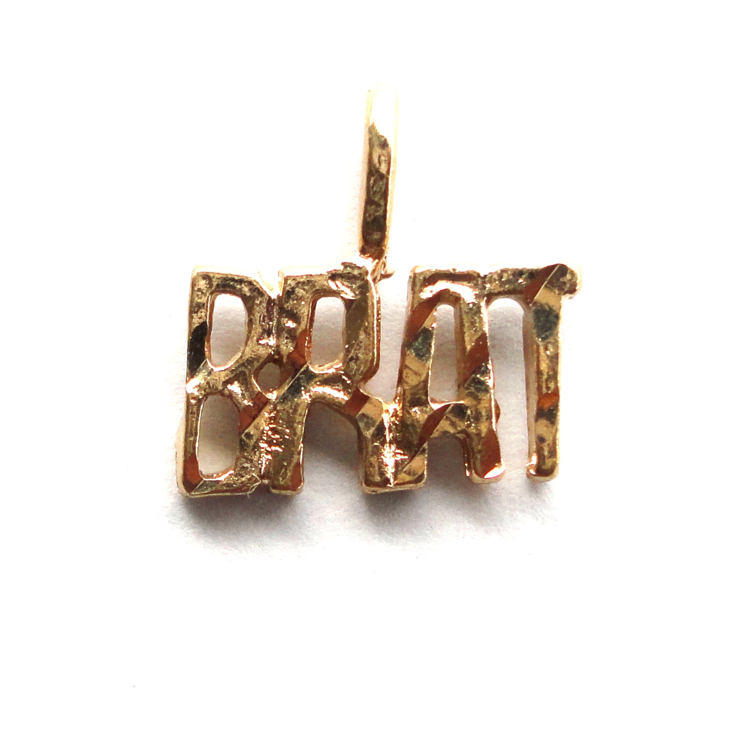 BRAT Pendant Word Charm Yellow Gold Plated For Necklace Chain Christmas Gift New