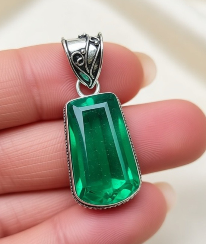 Paraiba Tourmaline Gemstone Handmade 925 Sterling Silver Jewelry Pendant 1.80″