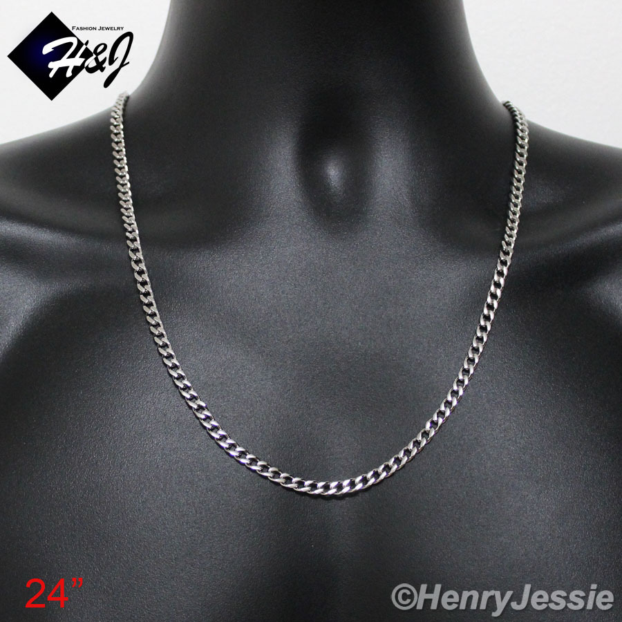 24″Stainless Steel 5mm Silver Cuban Curb Chain Black Plated Buddha Pendant*P96