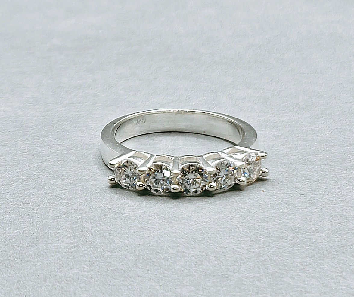 1.00 ct certified treated white diamond silver rings for women 925