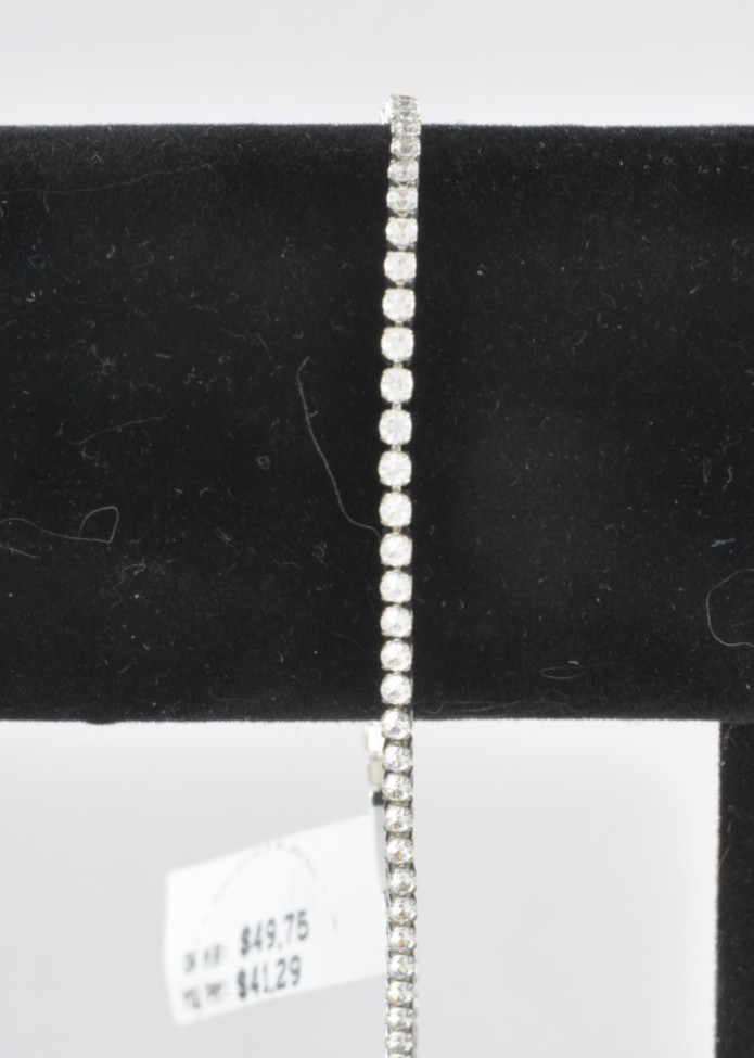 Diamonique Sterling Silver Tennis Braclet 6 3/4″ fit