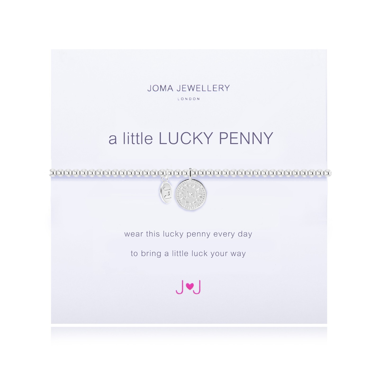 Joma Jewellery Silver Plated Beaded Bracelet A Little LUCKY PENNY + GIFT BAG