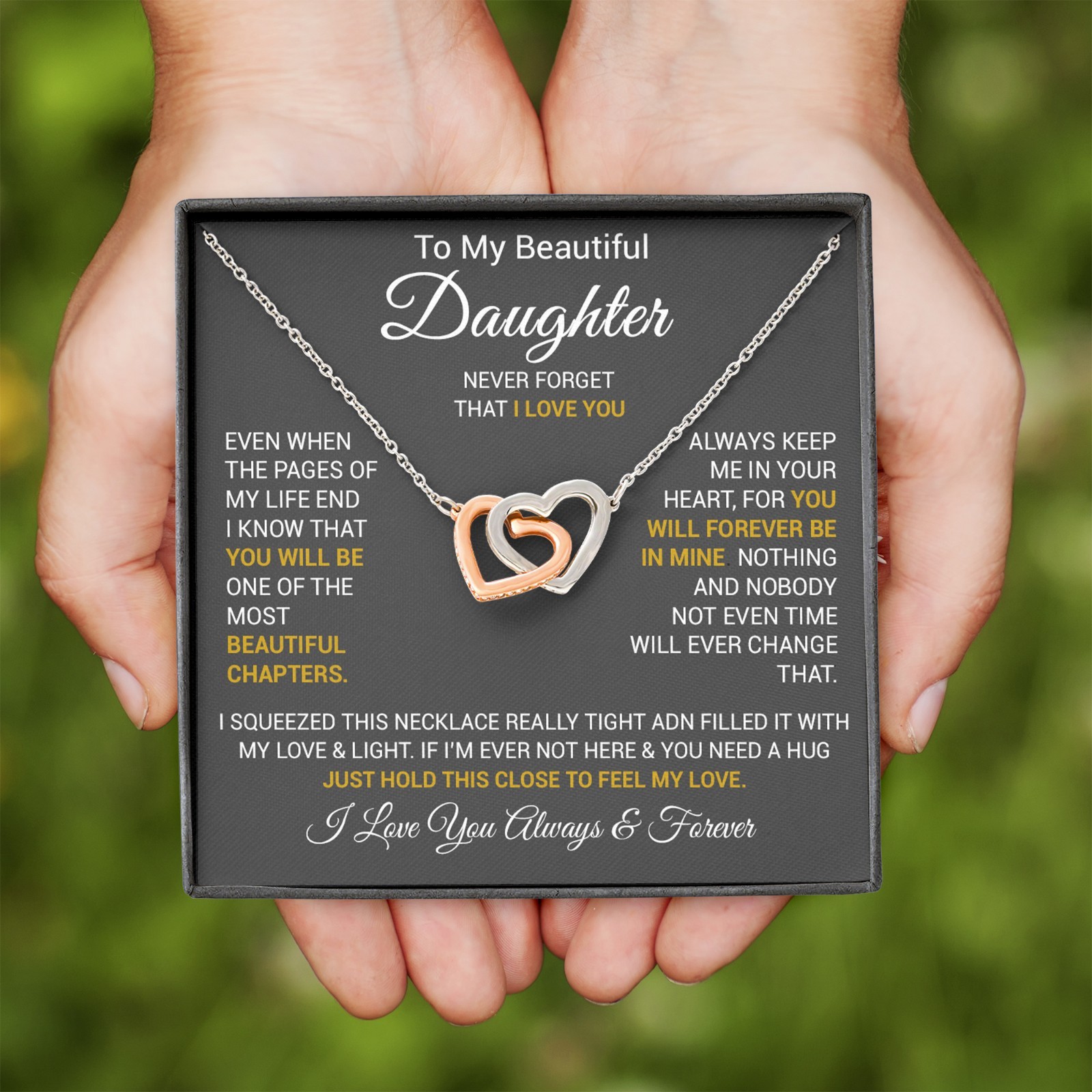 To My Daughter Necklace, Daughter Father Necklace, Daughter Gift From Dad, Mom