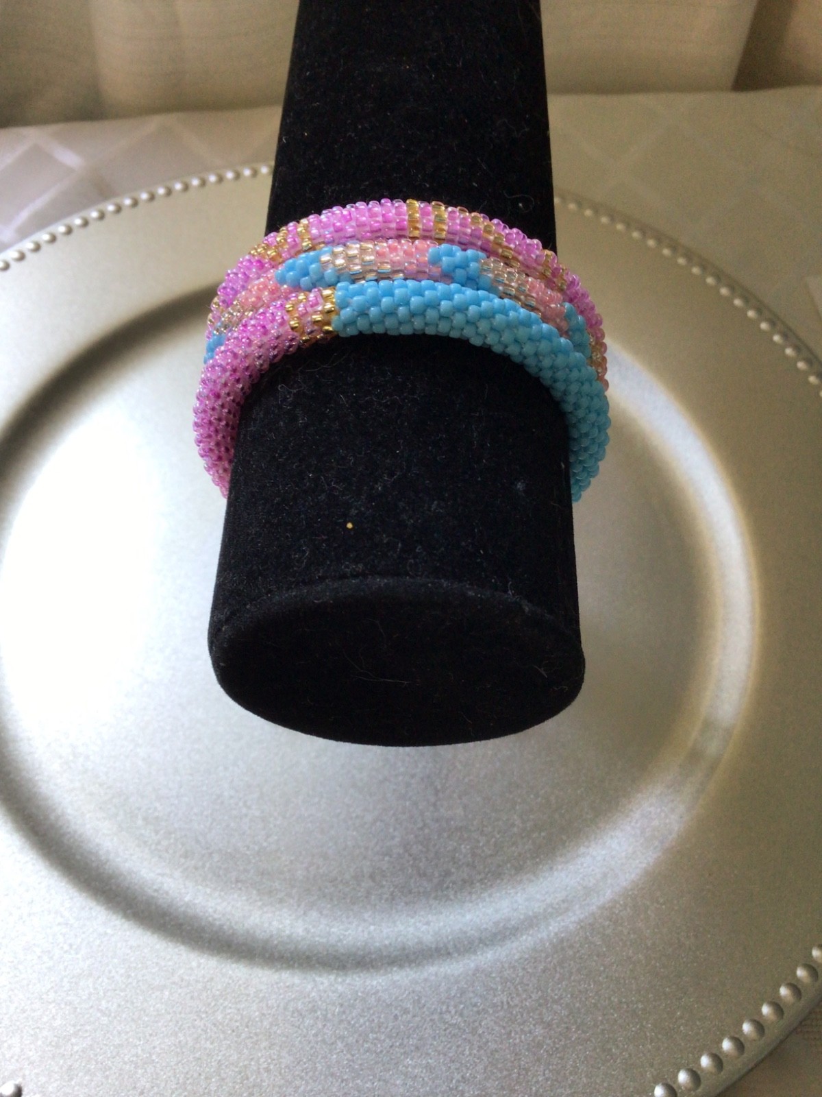 PINK & BLUE 7″ ROLL ON BRACELETS, 3 PCS