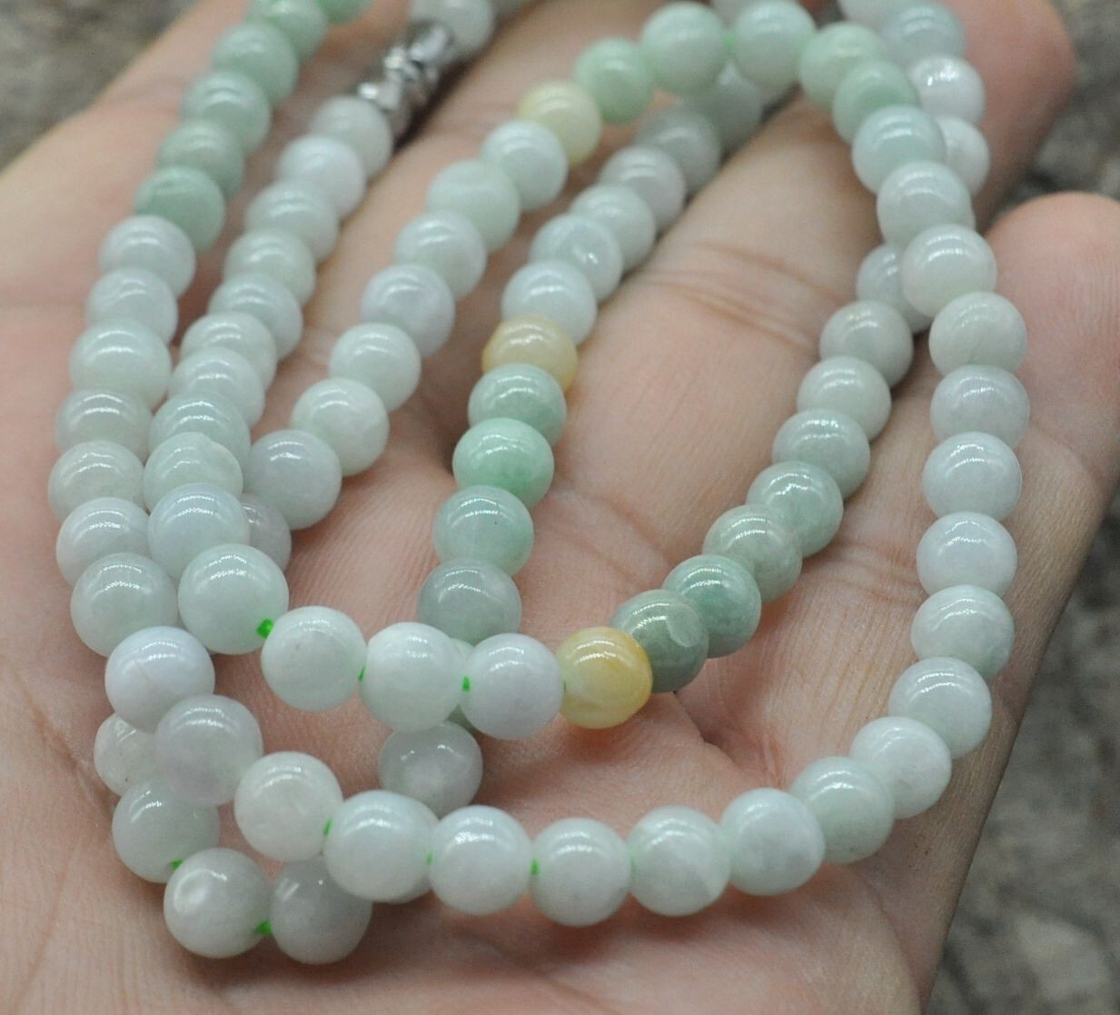 Certified 6mm Green 100% Natural Burma A Jade jadeite Pendant~项链- 20“