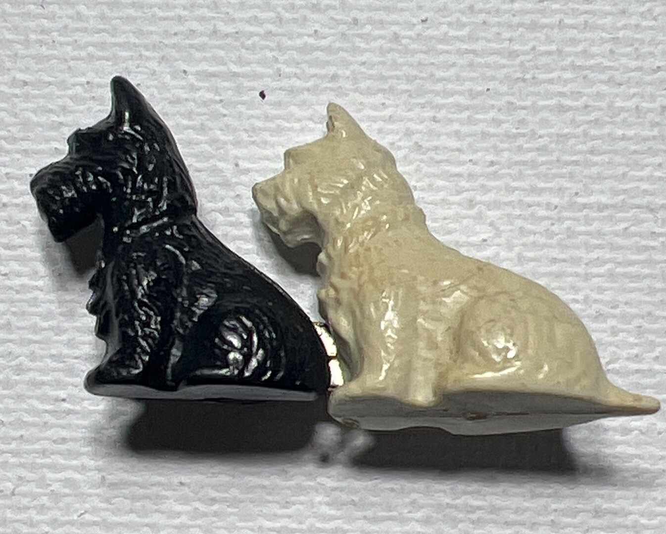 VTG Black & White Scottish Terrier Dogs Brooch Made Great Britain Scotty England