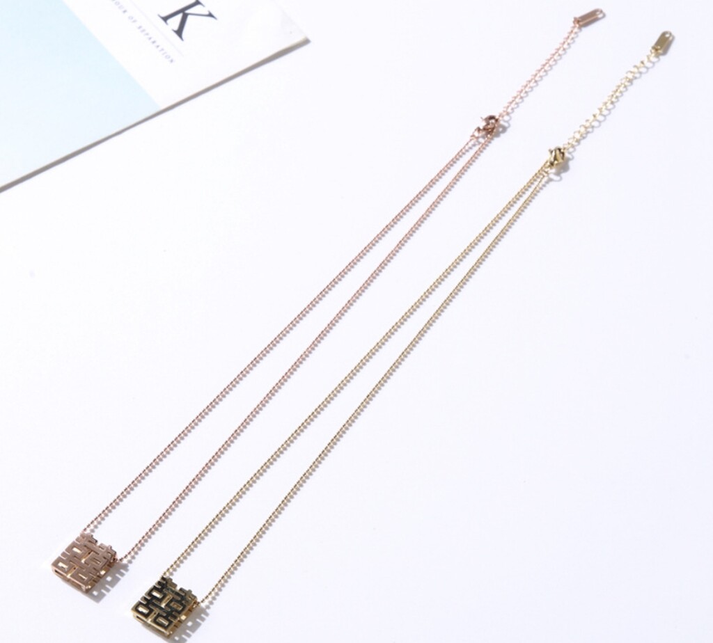 Fashion Women Titanium Stainless Steel Chinese Letter Happiness necklace 16-18″