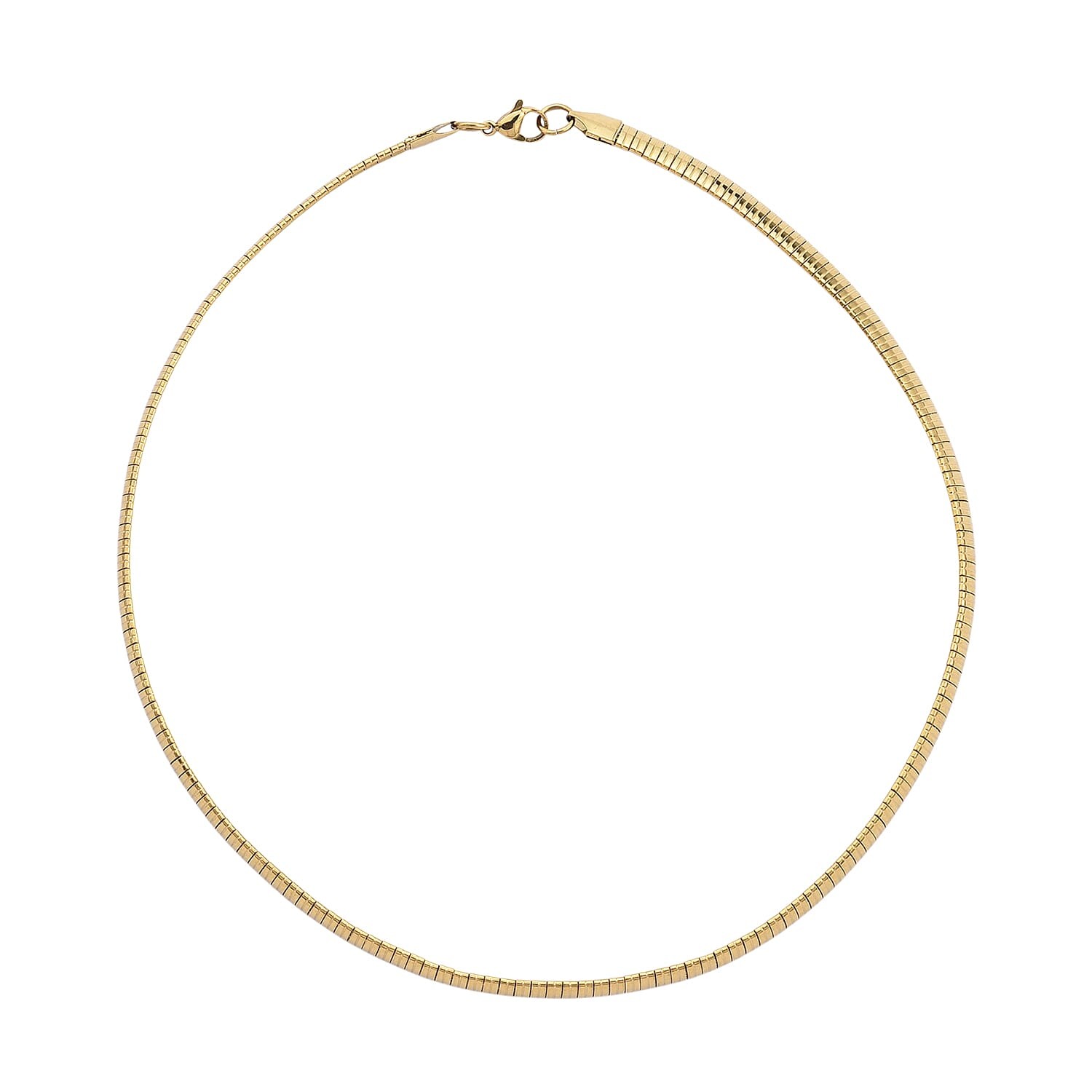 Omega Chain Necklace 17.5-19.5 Inches in ION Plated Yellow Gold Stainless Steel
