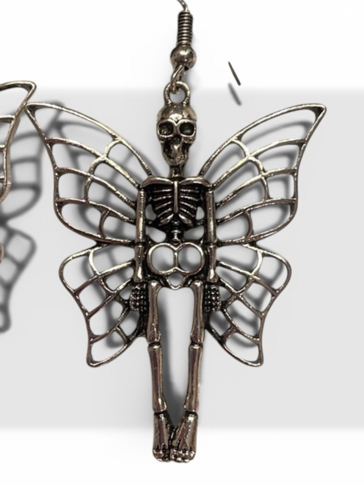 NWT 2 Pairs Body Rage Spencer Winged Skeleton Earrings Goth Alternative Unisex