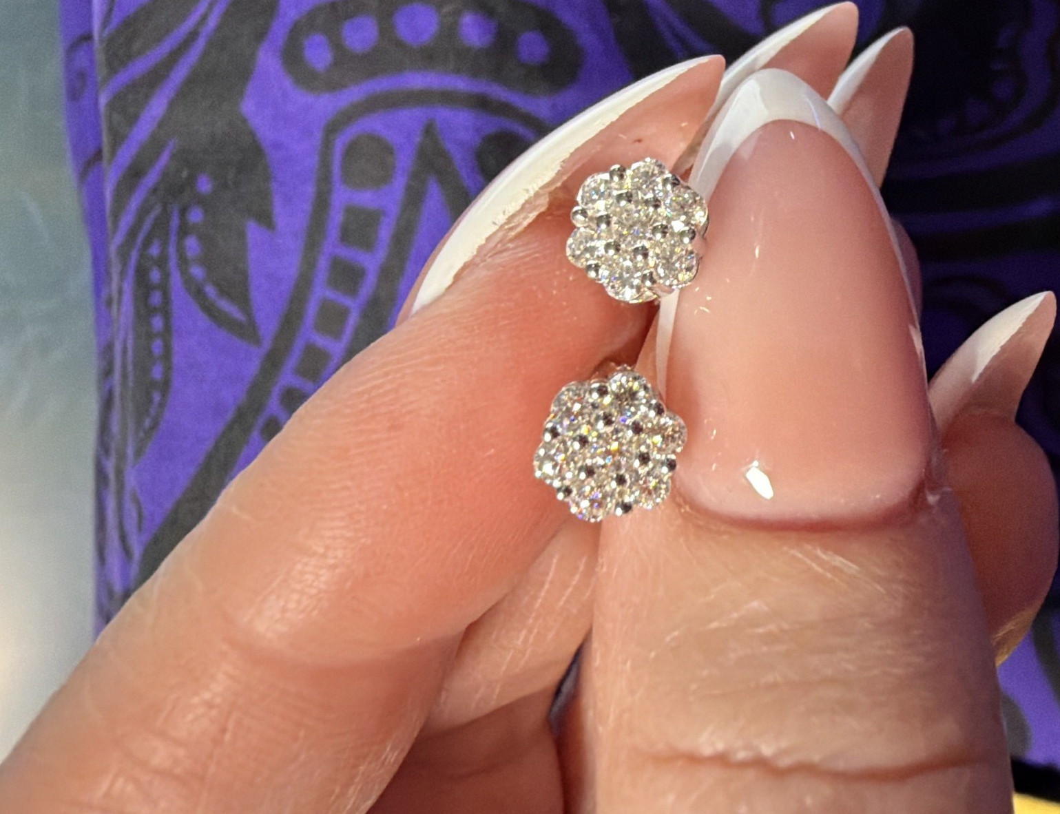 GRA Moissanite Cluster Stud Earrings 2.2mm Round White 925 Silver Butterfly