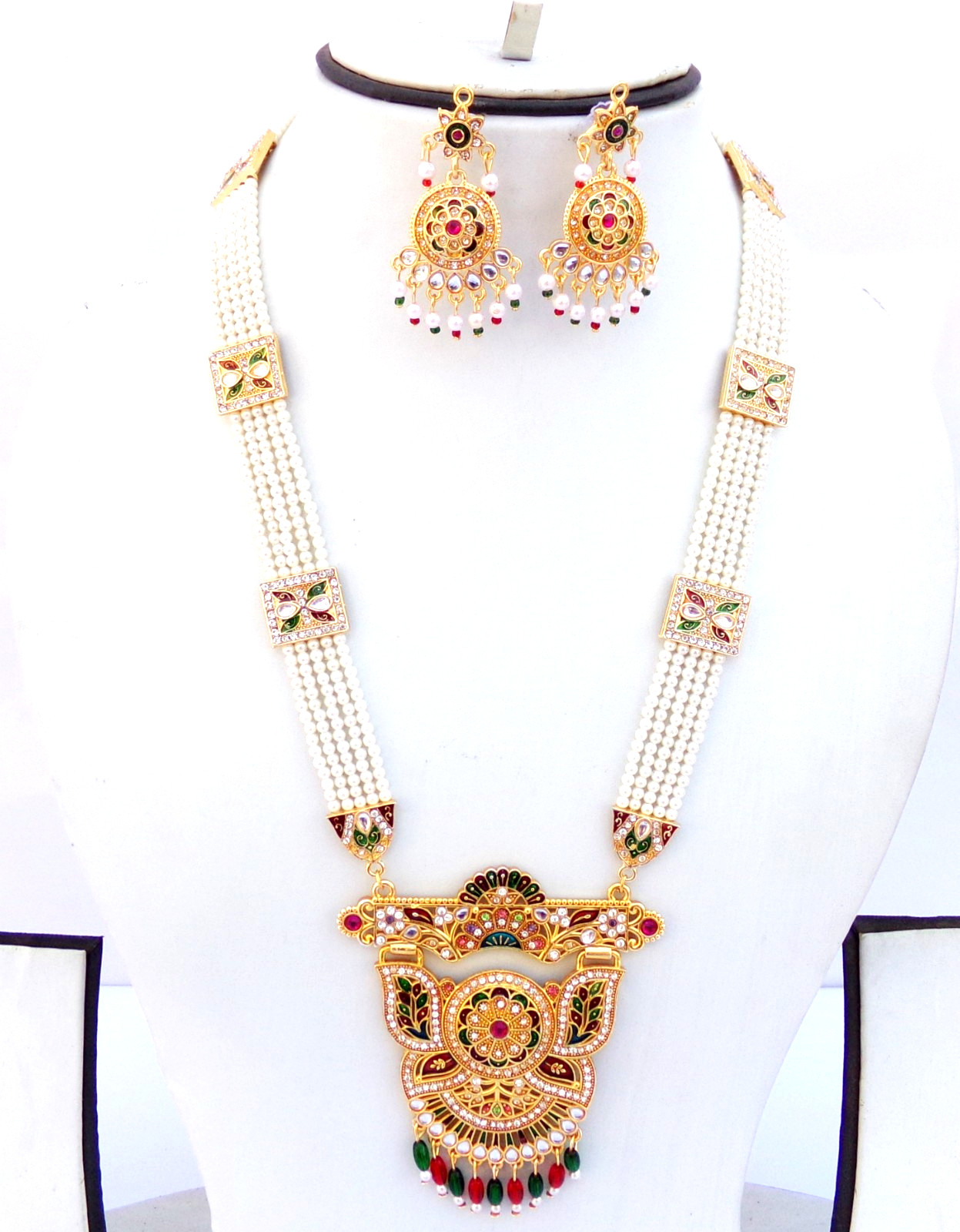 Indian Designer Bollywood Gold Plated Fashion Bridal Pearl Jewelry Necklace Set