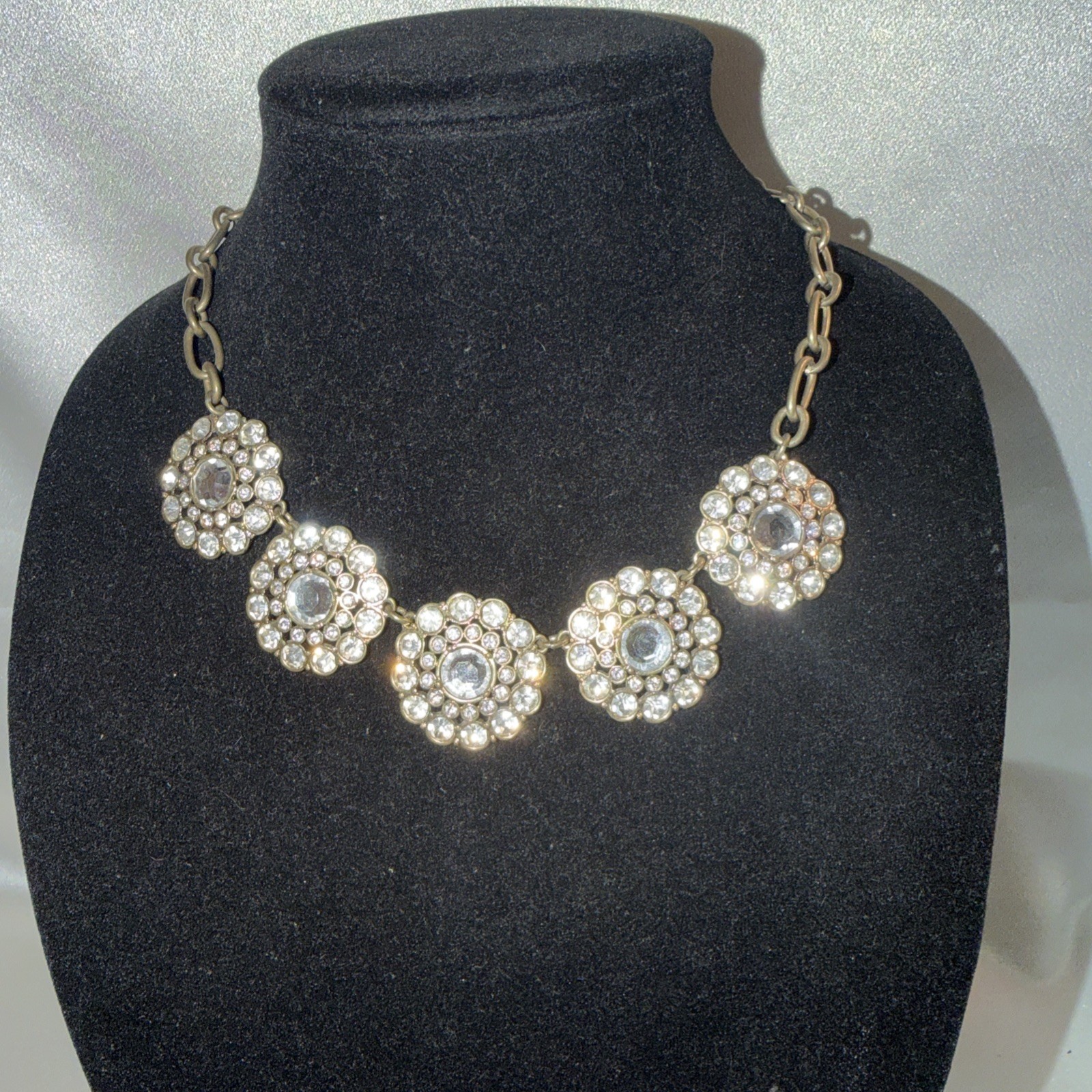 J. Crew 16 inch sparkling rhinestone necklace, 5 rounds of sparkles
