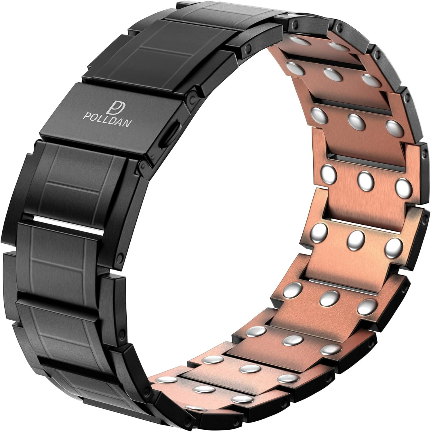 Pulsera de cobre con potencia de 6200 Gauss para hombre, Cobre negro 3X Power