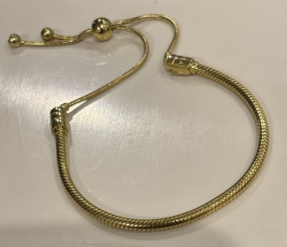 Pandora Moments Snake Chain Slider Bracelet 568640c0-02 6.9″ 18k gold Plated NEW