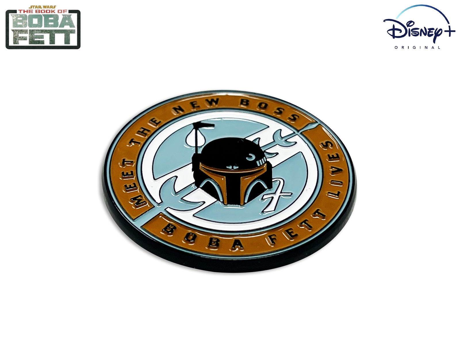 THE BOOK OF BOBA FETT PIN, MEET THE NEW BOSS Star Wars BOBA FETT LIVES PIN, 4cm