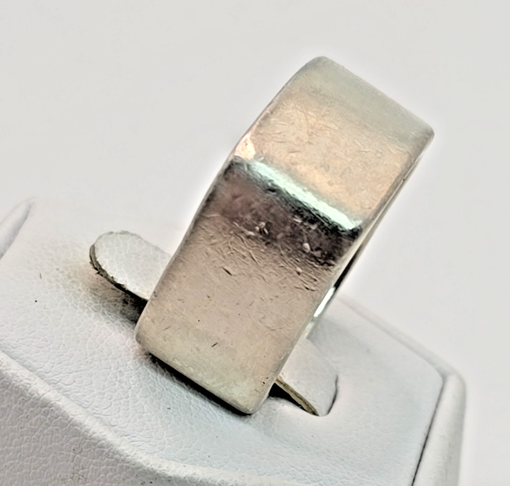 STUNNING .925 Vintage Sterling Silver Square Estate Ring Size 10.75