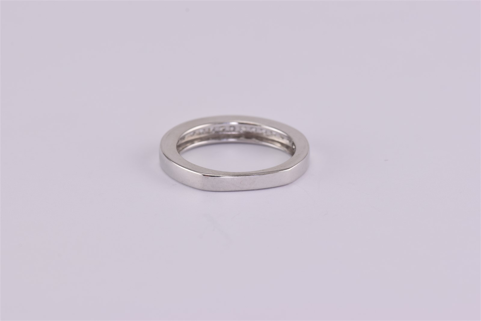 Sterling Silver 3.5mm Cubic Zirconia Accented Band Anniversary Ring 925 Sz: 6