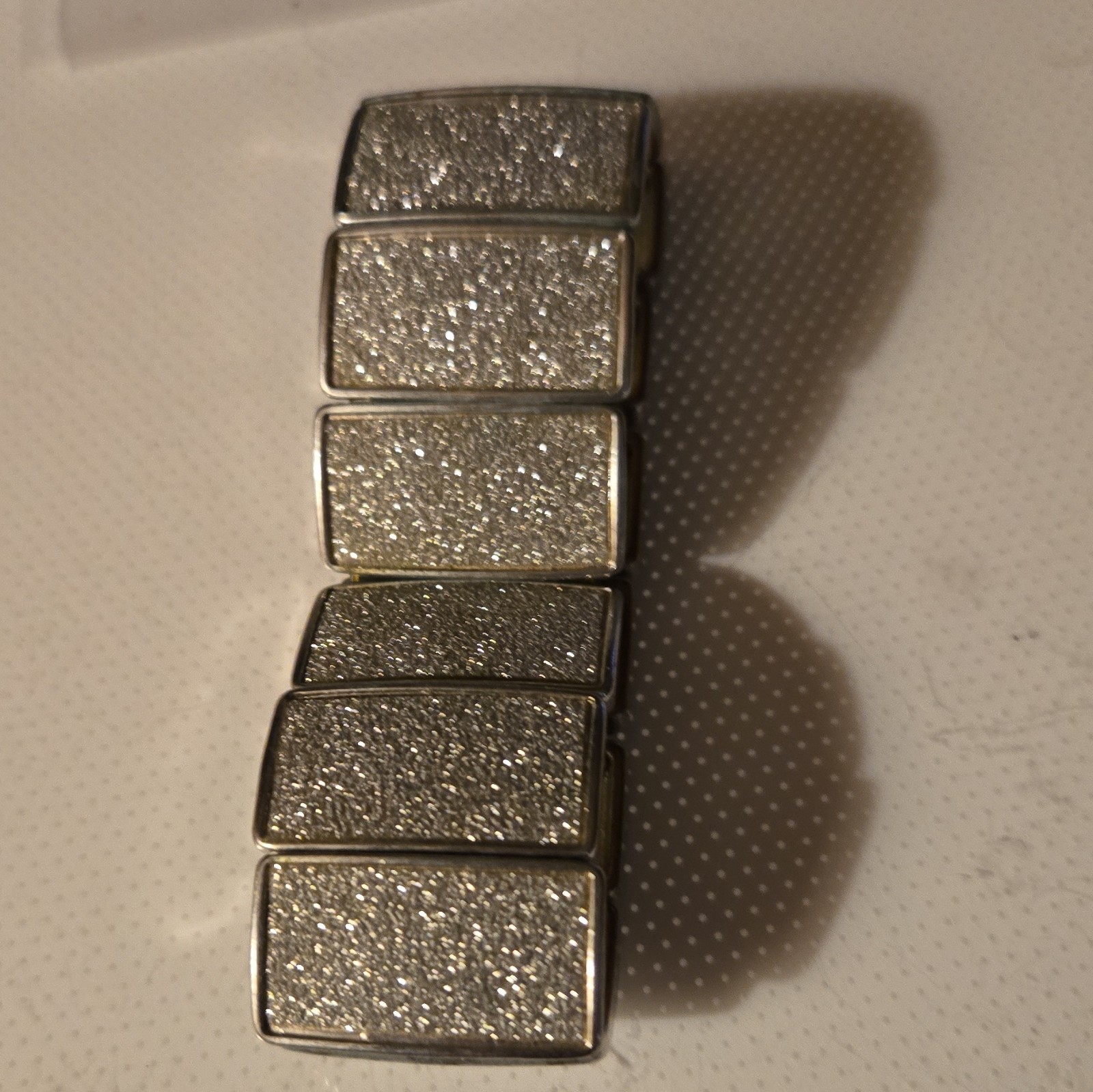 Khol’s Silver-Tone Metal Stretch Bangle Bracelet w/ Textured Rectangle Design