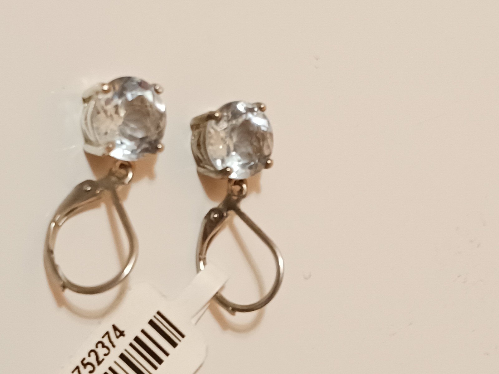 VERY COOL SKY BLUE TOPAZ STERLING SILVER LEVER BACKED EARRINGS