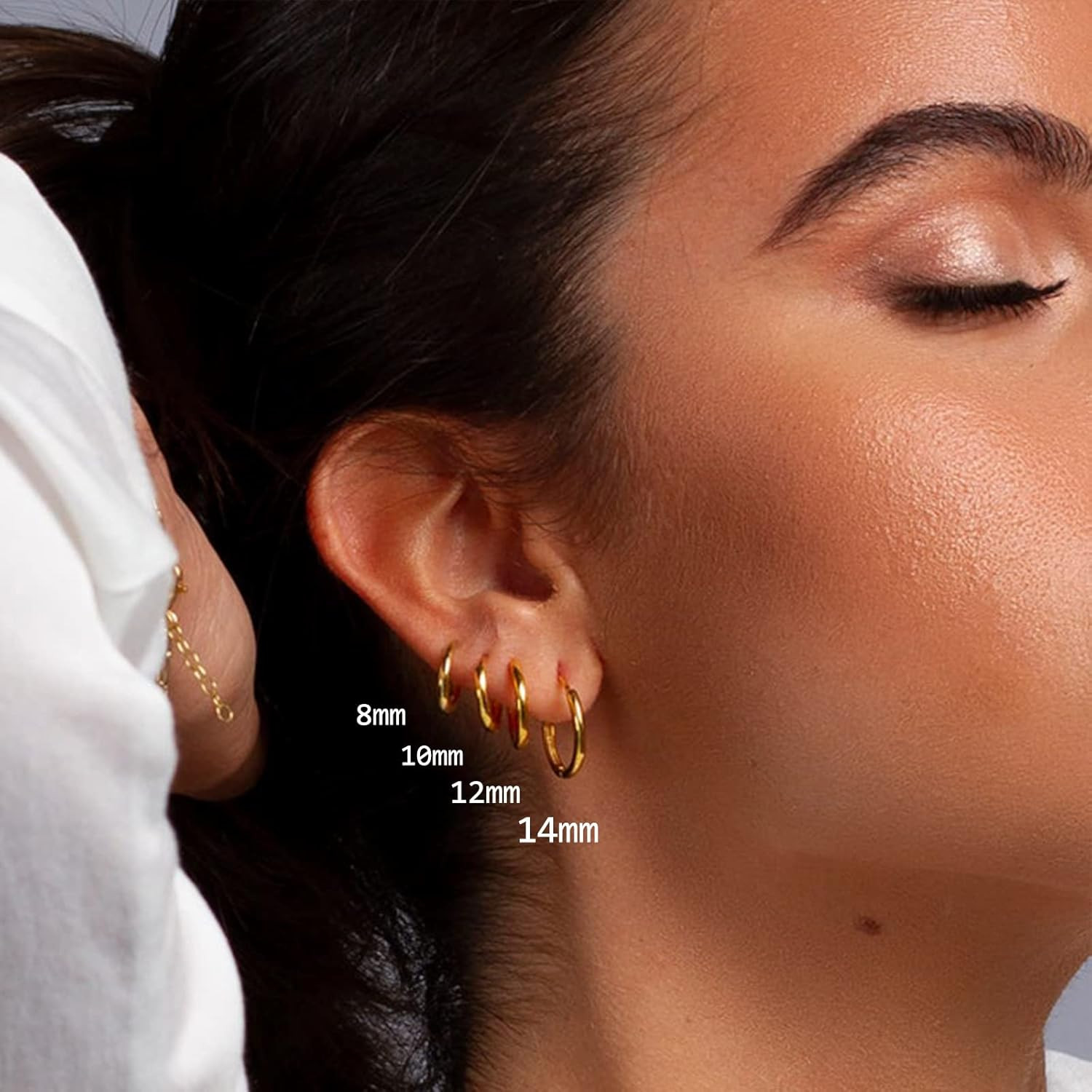 10 Pairs Silver Hoop Earrings Set for Women Surgical Steel Hoop Earrings Lightwe