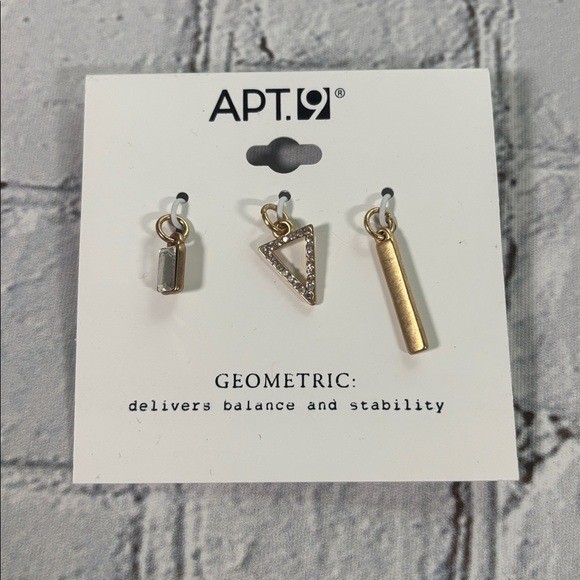 NWT APT. 9 Gold Tone Make Your Own Necklace w/ Geometic Charms