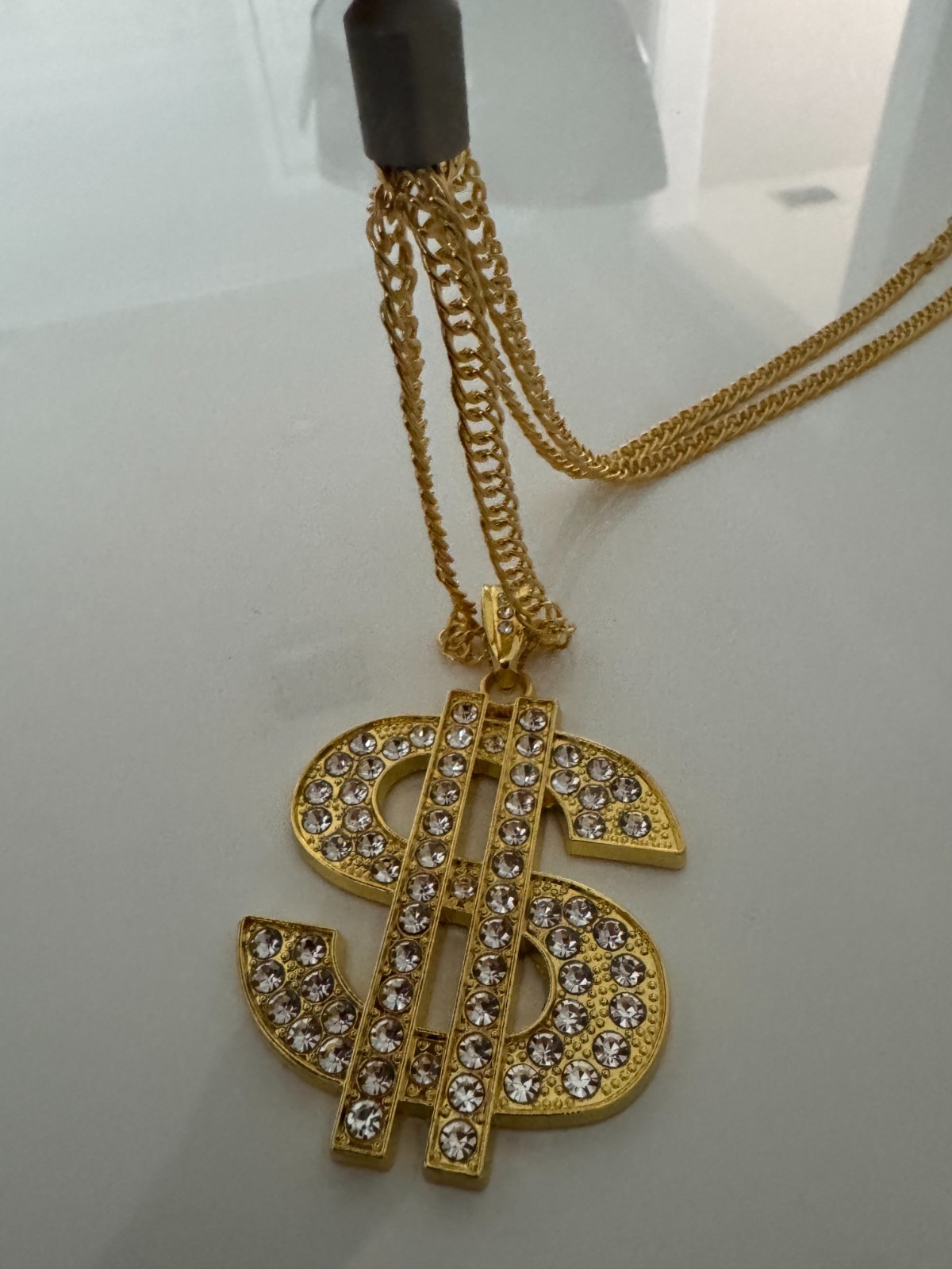 Hip Hop Colored Gold Chain Dollar Sign Pendant Necklace chain 28 inches