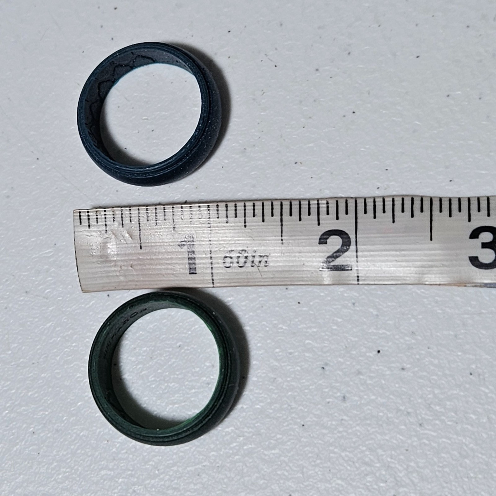 Green Blue Silicone Rings Size 13.75 Lightweight Durable Work Wear Wedding Band