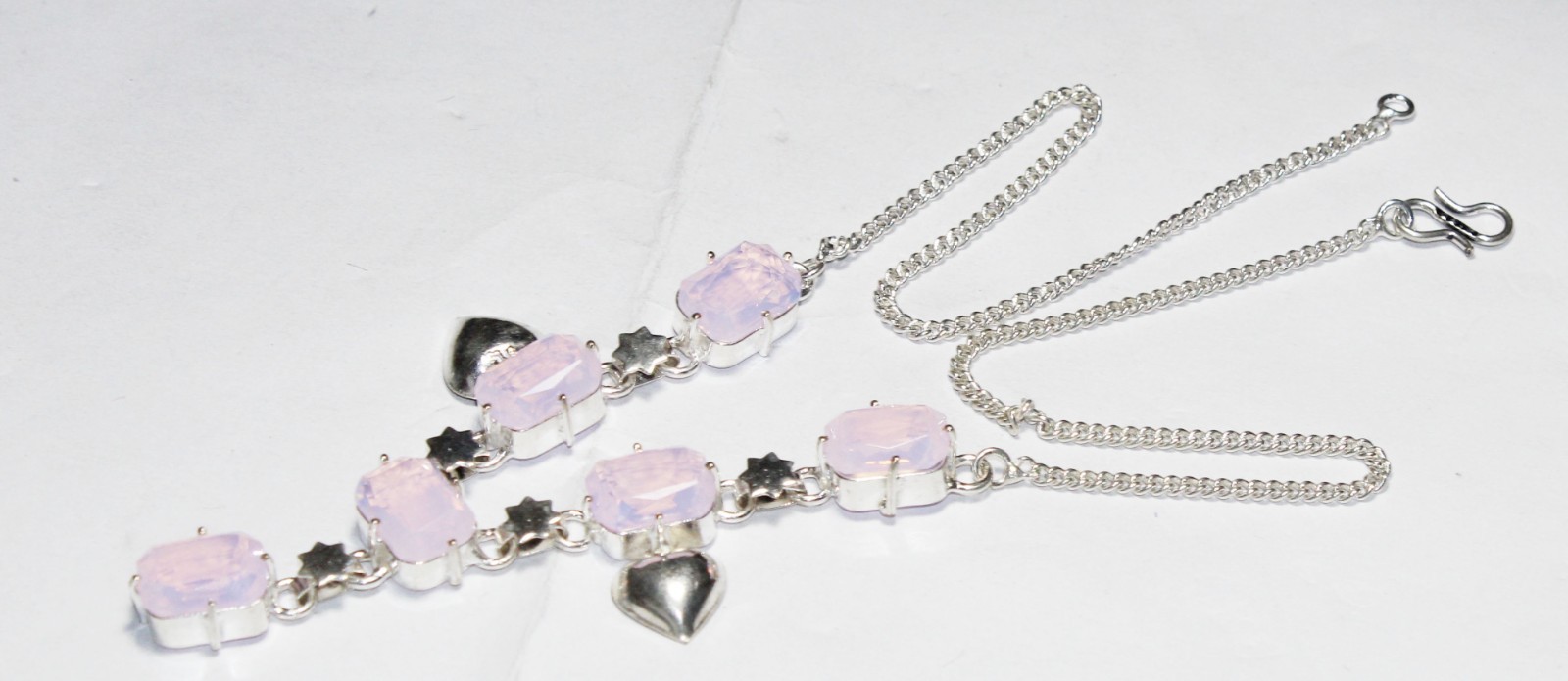 Rose Quartz Cushion Shape Gemstone Handmade Necklace Jewelry Necklace Size 18
