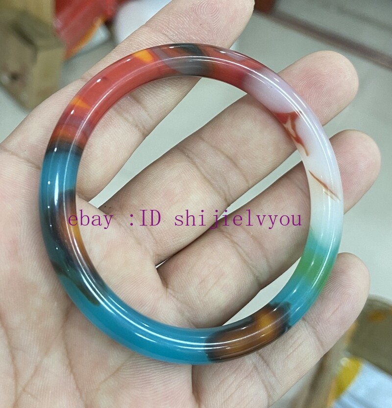 Natural Colorful Jade Jadeite Gemstone Bangle Bracelet 54-65mm Women Jewe