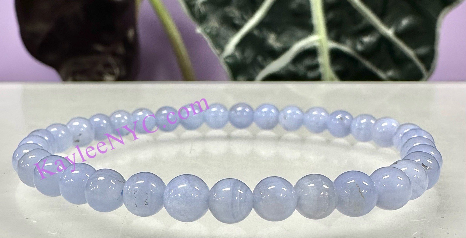 Wholesale 6 Pcs Blue Lace Agate 5mm 7.5” Natural Crystal Stretch Bracelet