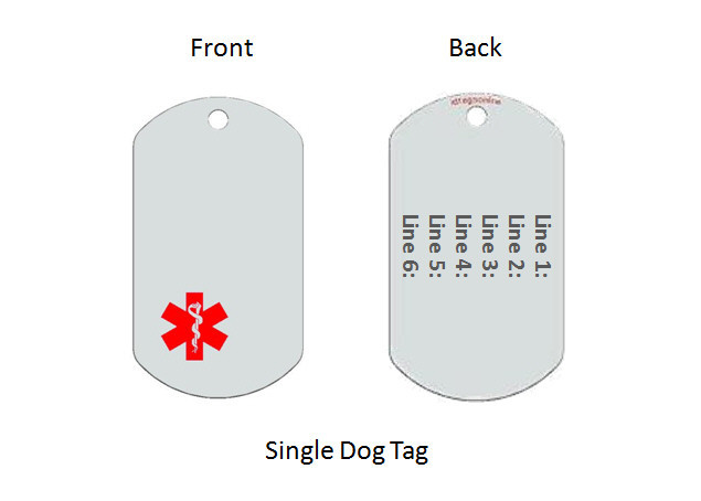 Mini Medical Alert ID Dog Tag and Necklaces. Free Wallet Card! Free engraving!