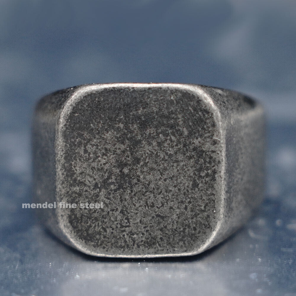 MENDEL Retro Cool Stainless Steel Mens Biker Square Band Ring Size 7 8 9 10-15