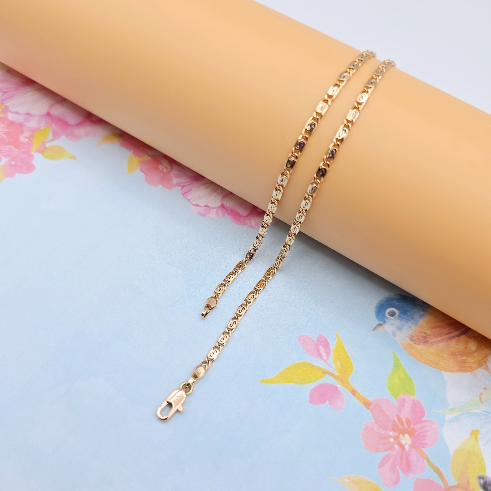 Chain Necklace for Men & Women, 19.7 Inch, XPNL0094 Elegant Box Link Rose Gold